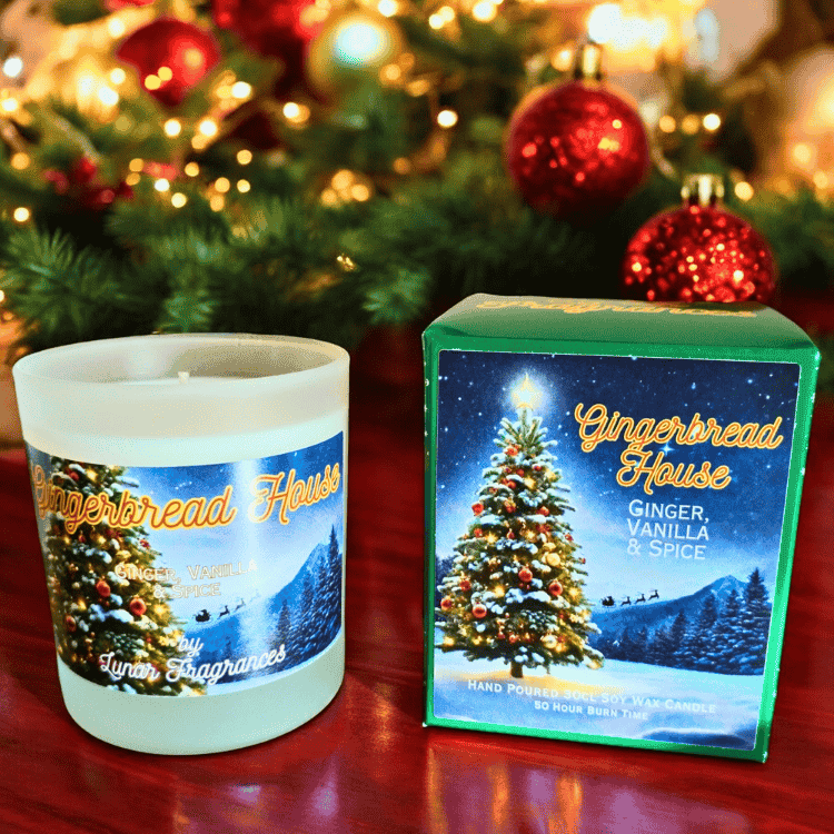 Gingerbread House Christmas Candle