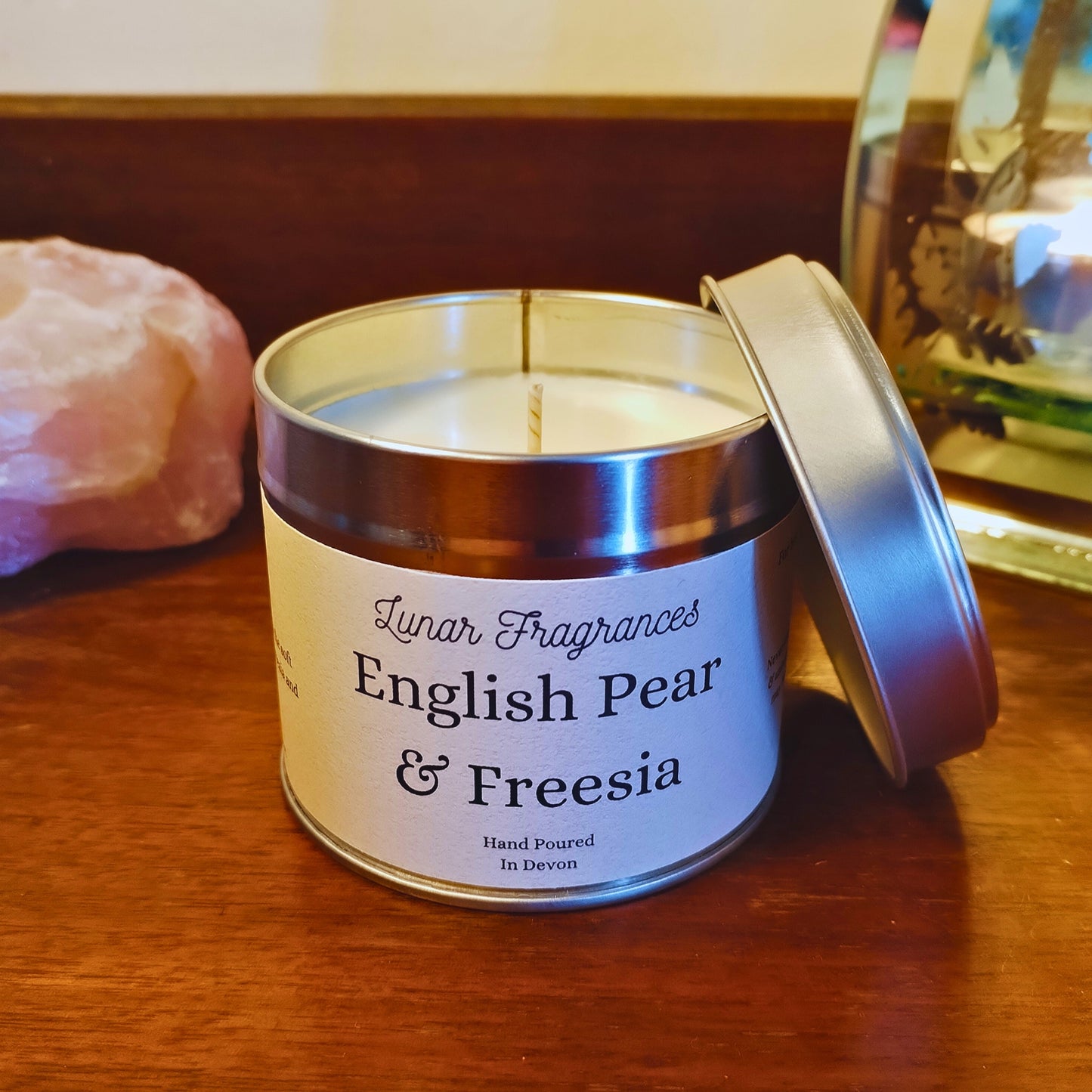 English Pear & Freesia Soy Wax Tin Candle