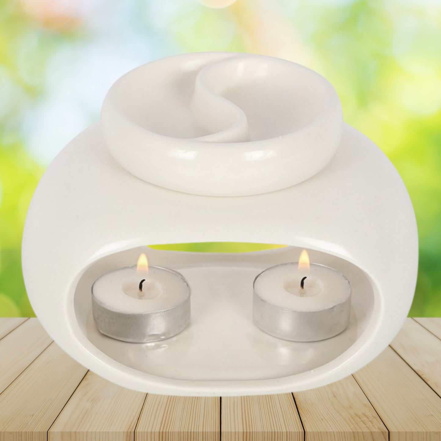 Off-White Double Tea Light Wax Melt Burner