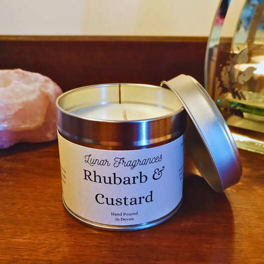 Rhubarb and custard candle