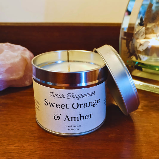 Sweet Orange & Amber Soy Wax Tin Candle