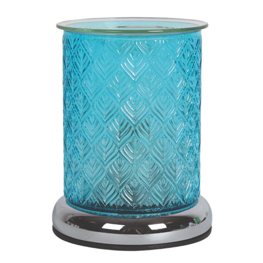 Teal Glass Leaf Electric Wax Melt Burner