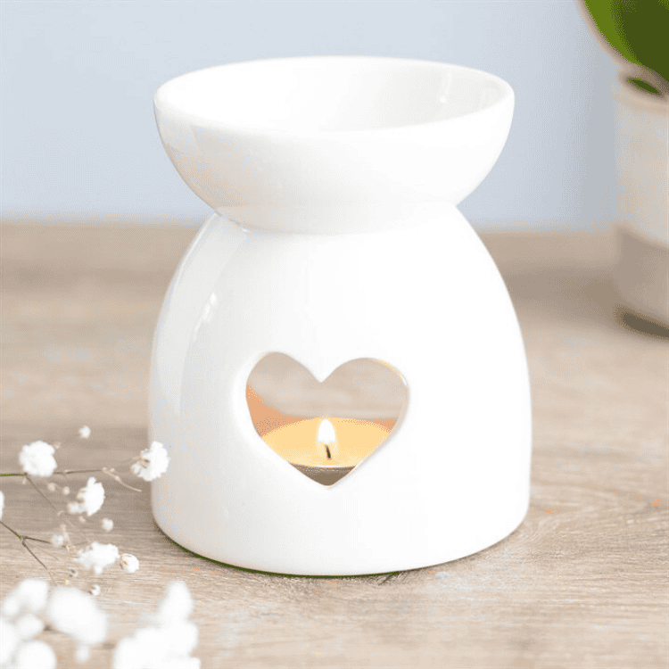 White Heart Wax Melt Burner